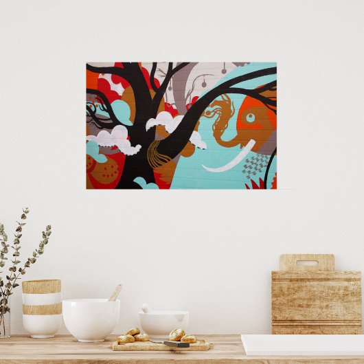 Elephant Graffiti Poster (Keuken)