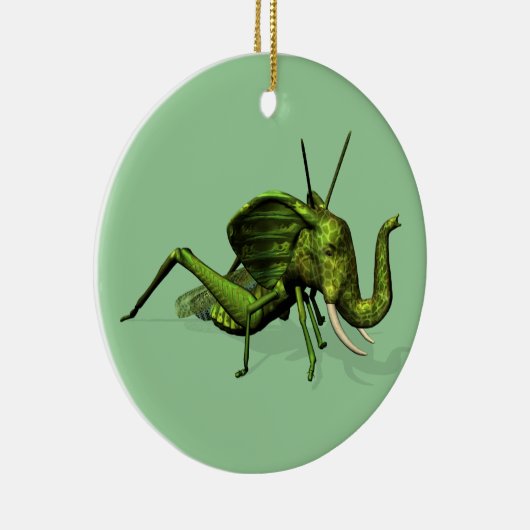 Elephant Grasshopper Crossras Keramisch Ornament (Rechts)