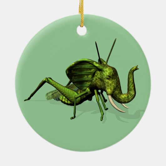 Elephant Grasshopper Crossras Keramisch Ornament (Achterkant)