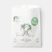 Elephant Green Balloon Gender Neutral Baby Shower Bedankzakje (Voorkant)
