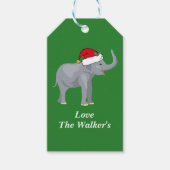 Elephant Green met aangepast kerstfeest Cadeaulabel (Voorkant)