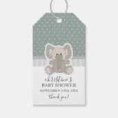Elephant Green Polka Dots Baby shower Dank u wel Cadeaulabel (Voorkant)