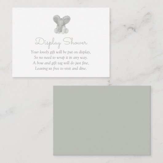 Elephant Greenery Baby shower Books for Baby Enclo Informatiekaartje (Voorkant / Achterkant)