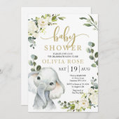 Elephant Greenery Baby shower Invite