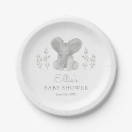 Elephant Greenery Baby shower Papieren Bordje