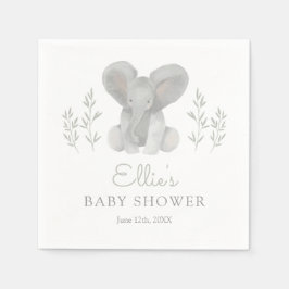 Elephant Greenery Baby shower Servet