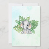 Elephant Greenery Foliage Waterverf Baby shower I Kaart (Achterkant)