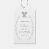 Elephant Greenery Gender Neutral Baby shower Cadeaulabel (Voorkant)