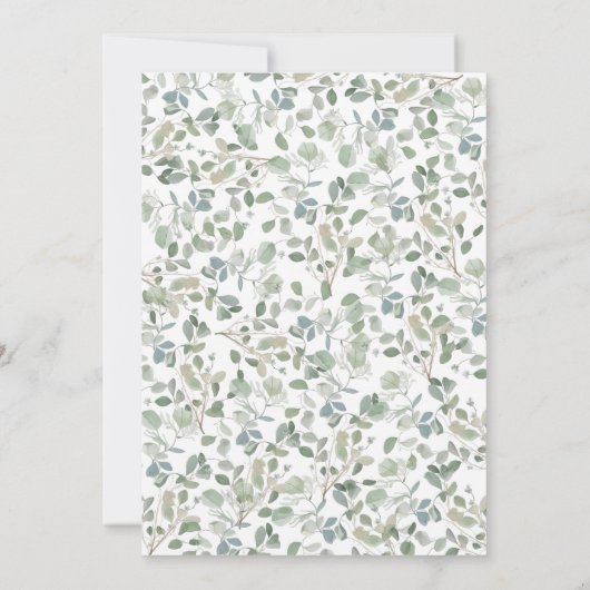 Elephant Greenery Gender Neutral Baby shower Kaart (Achterkant)