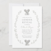 Elephant Greenery Gender Rekaly Party Kaart (Voorkant)