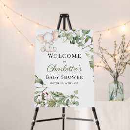 Elephant Greenery Peanut Baby shower Welkomstbord