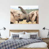 Elephant greeting Canvas omgeven (Insitu (Slaapkamer))