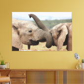 Elephant greeting Canvas omgeven (Insitu (Woonkamer))