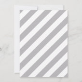 Elephant Grey Stripes Baby shower Invite Kaart (Achterkant)