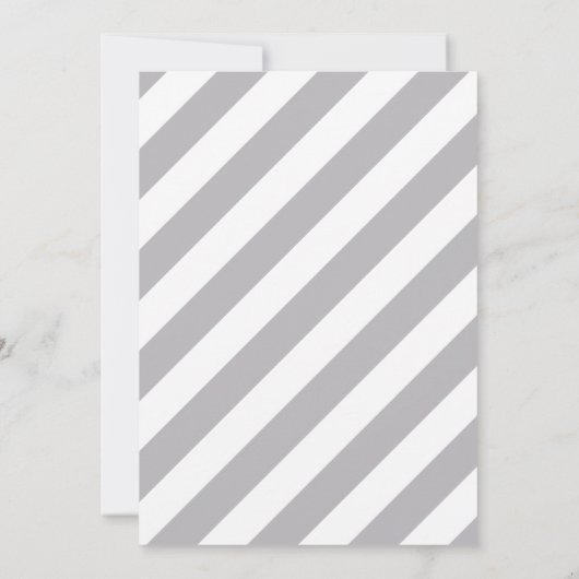 Elephant Grey Stripes Baby shower Invite Kaart (Achterkant)