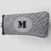 Elephant grijs huidpatroon monogram aanpasbaar golfheadcover (Voorkant)