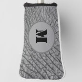 Elephant grijs huidpatroon monogram aanpasbaar golfheadcover (Draai 90)