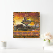 Elephant Guardian "Bonds that Stropdas" Vierkante Klok (Huis)