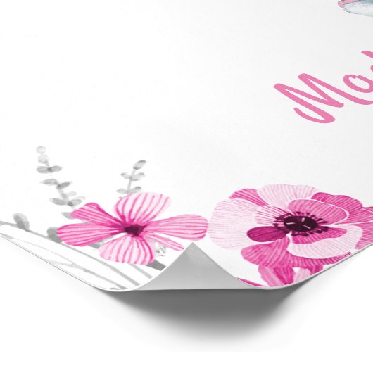 Elephant Guest Book Page Alternative Rustic Pink Poster (Hoek)