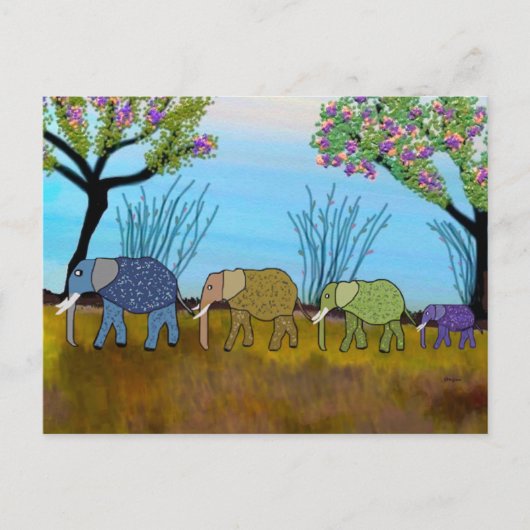 Elephant Habitat Briefkaart (Voorkant)