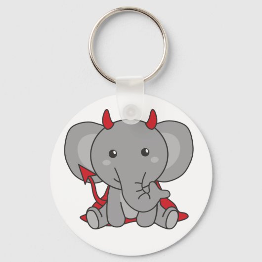 Elephant Halloween Cute Devil Kinderen Witches Cos Sleutelhanger (Voorkant)