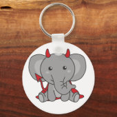 Elephant Halloween Cute Devil Kinderen Witches Cos Sleutelhanger (Voorkant)
