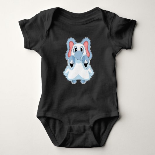 Elephant Halloween Ghost Romper (Voorkant)