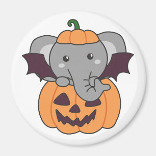 Elephant Halloween Pumpkin Bat Costume Magneet