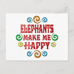 Elephant Happiness Briefkaart