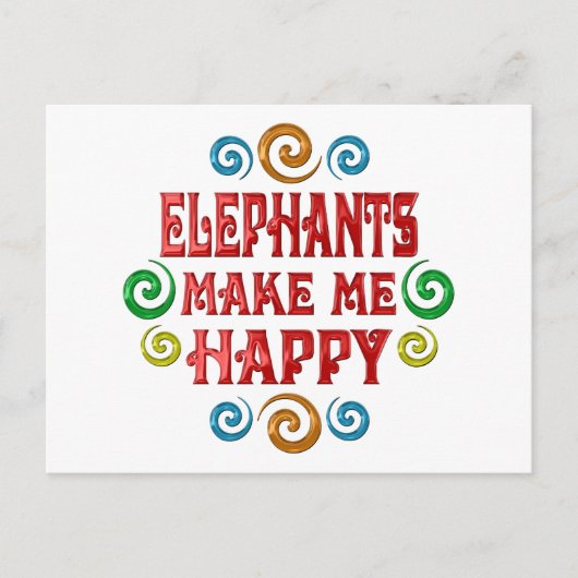 Elephant Happiness Briefkaart (Voorkant)