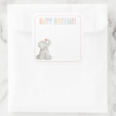 Elephant Happy Birthday Gift Label Wenskaart (Tas)