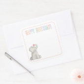Elephant Happy Birthday Gift Label Wenskaart (Envelop)