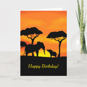 Elephant Happy Birthday-kaart Kaart
