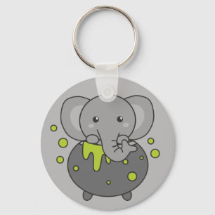 Elephant Happy Halloween Cauldron Bat Sleutelhange Sleutelhanger