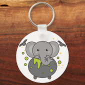 Elephant Happy Halloween Cauldron Bat Sleutelhange Sleutelhanger (Voorkant)