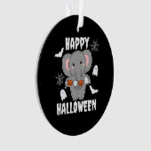 Elephant Happy Halloween Pumpkin Bat Costume Ornament (voorkant)