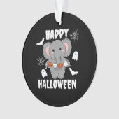 Elephant Happy Halloween Pumpkin Bat Costume Ornament (voorkant)