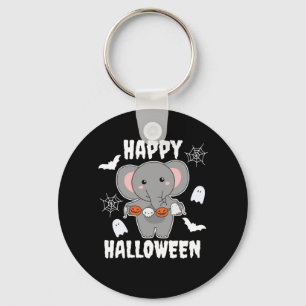 Elephant Happy Halloween Pumpkin Bat Costume Sleutelhanger