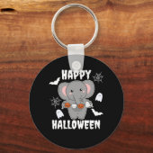 Elephant Happy Halloween Pumpkin Bat Costume Sleutelhanger (Voorkant)