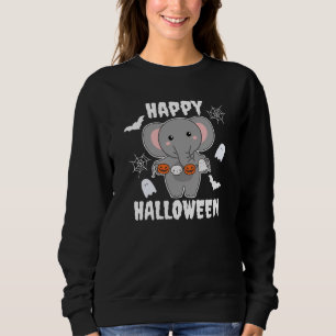 Elephant Happy Halloween Pumpkin Bat Costume Trui