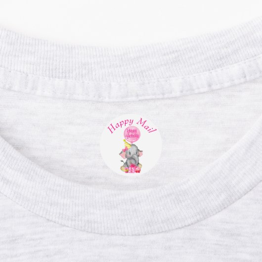 Elephant Happy Mail Labels (Aangebracht)