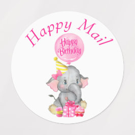 Elephant Happy Mail Labels