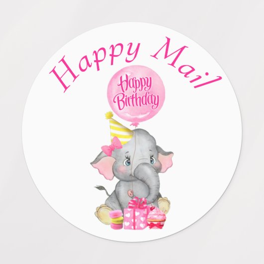 Elephant Happy Mail Labels (Design 1)