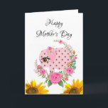 Elephant Happy Moederdag Folded Wenskaart Kaart<br><div class="desc">Zonnebloem Happy Moederdag Folded Wenskaart</div>