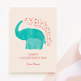 Elephant Happy Valentine's Day Kid Photo Notitiekaartje