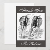 Elephant - Hartelijk dank Bedankkaart (Voorkant / Achterkant)
