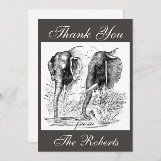Elephant - Hartelijk dank Bedankkaart (Voorkant / Achterkant)