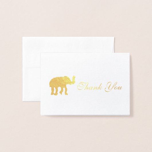 Elephant - Hartelijk dank Folie Kaarten (Voorkant met envelop)
