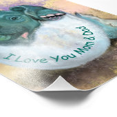 Elephant Hatching from Egg - I love you MOM & DAD Foto Afdruk (Hoek)