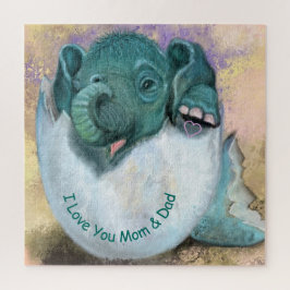 Elephant Hatching from Egg - I love you MOM & DAD Legpuzzel